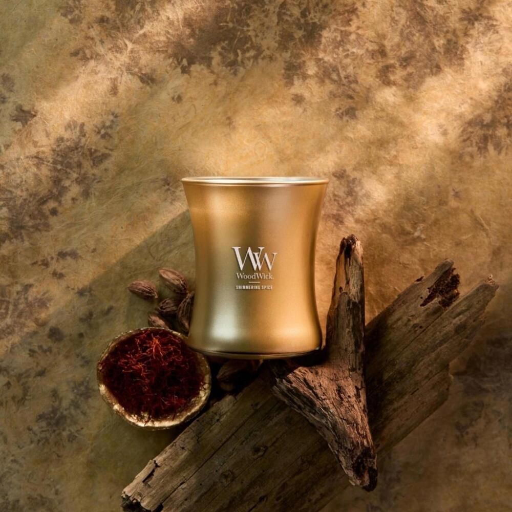 WoodWick Shimmering Spice 9.7oz Candle Crackling Wick Precious Metals Collection - Picture 4 of 7